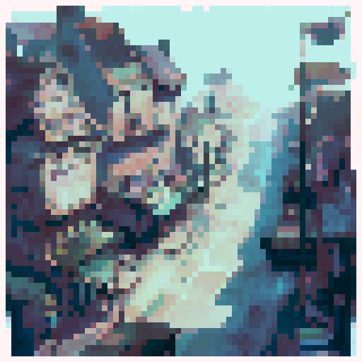 Video game, side scroller. Dark industrial city 