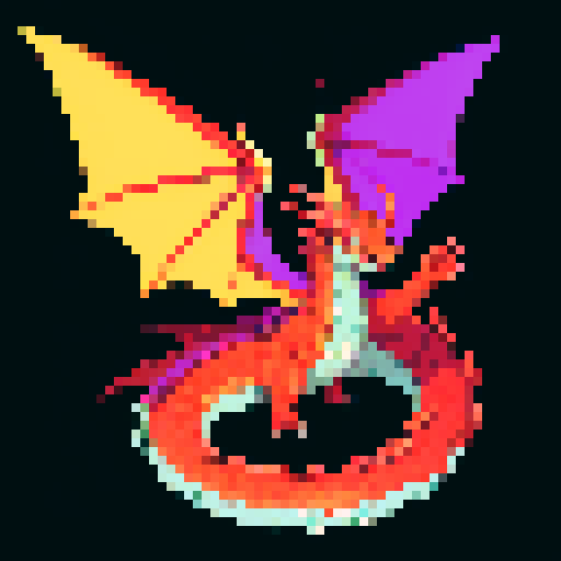 A slightly larger dragon with vibrant scales and growing wings. It has a playful yet determined expression, with small horns starting to sprout from its head. Its eyes are bright and curious, and it breathes small puffs of smoke. No background.