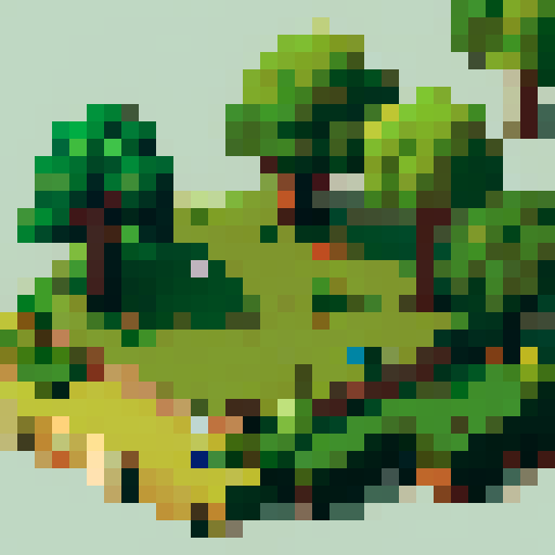 chestnut tree, green leaves, brown trunk, fantasy top-down RPG with an orthogonal camera, not isometric,simple