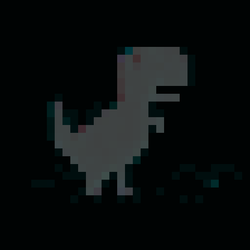 generate me the chrome dinosaur with a sombrero on and a poncho so he looks like a mexican. Make sure its pixelated 30x30