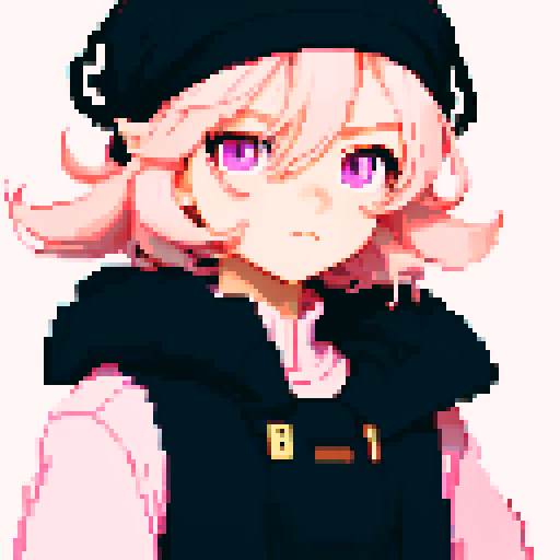 solo male, straight-on, inframe, facing viewer, perfect anatomy, looking at viewer, round pupils, very aesthetic, light pink eyes, tareme, hair between eyes, round eyes, big hair, short hair, cute style, anime style, pixel art, sRGB