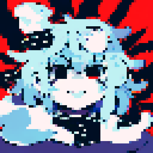 basilisk, blue and white color scheme, pixel art, sRGB