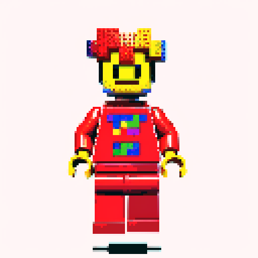 lego pixel, vibrant colors, blocky shapes, small plastic bricks, isometric perspective, retro video game, low resolution, 8-bit graphics, sharp edges, square grid, limited color palette, nostalgic feel, brick-built characters, iconic lego logo, digital recreation, detailed textures, crisp lines, simplified forms, nostalgic gaming vibes