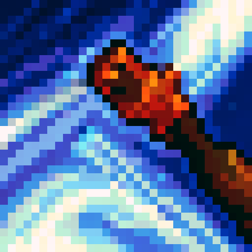 Warp stone emitting blue-ish energy, no background, game icon, 32x32 pixel art, sRGB, skill art, close up, portrait.