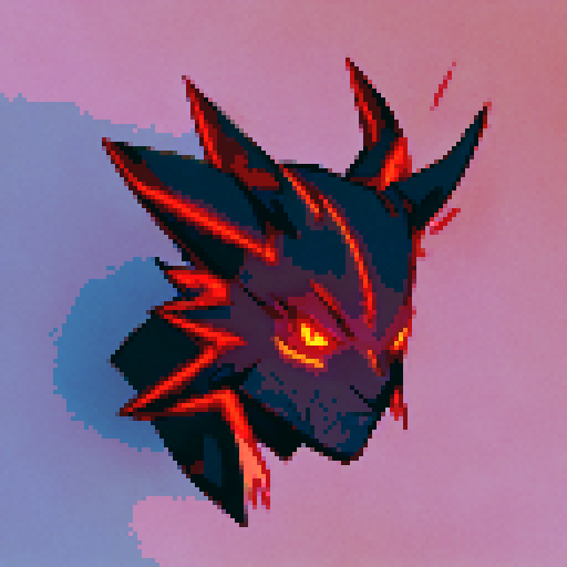 fiery horns, glowing red eyes, sharp fangs, flowing black wings, menacing grin, flowing dark cloak, intricate tattoos, intense aura