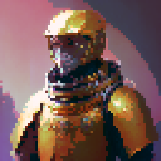 knight with golden armor and a katana