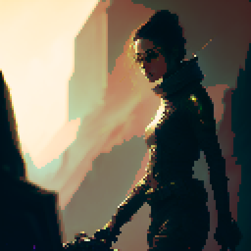 Female Thief, stealthy, slyly evading detection, with a thin frame, Looking around, in a fantasy Medieval RPG art style