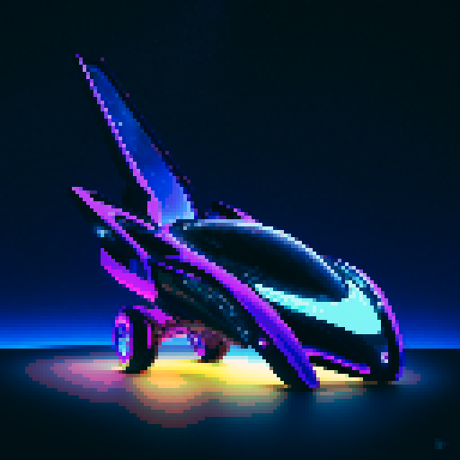 Design the exterior shell of a futuristic super cyber car, incorporating a cosmic-inspired aesthetic. The vehicle should reflect advanced technological innovation and celestial beauty, making it look like it belongs both on the road and among the stars. Focus on creating a visually stunning and aerodynamically efficient design.

The shell should feature a color-changing iridescent finish that mimics the shifting hues of the night sky, with celestial motifs inspired by stars, galaxies, and nebula