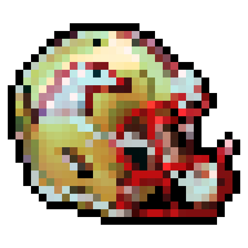 USFL professional American football helmet, facing right, vivid colors, bold outlines, 32x32 pixel art, retro, glossy finish, metallic shine, detailed logos, intricate patterns