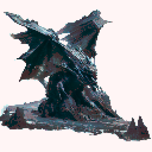 Large prowling black dragon with large stretched wings, a long tail, dark fantasy