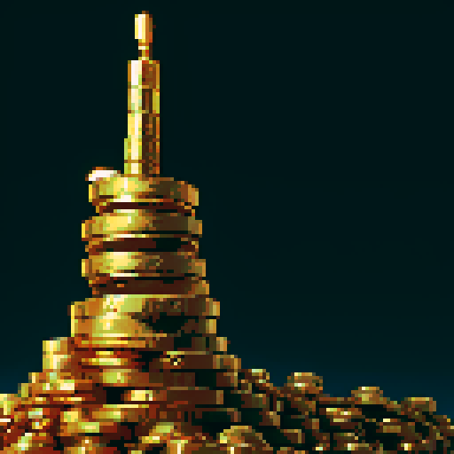 piles of gold coins, gold piled up high