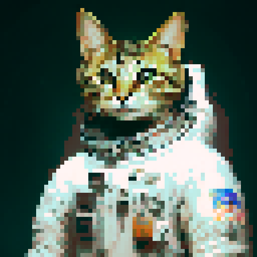 A cat on marce in space suite 