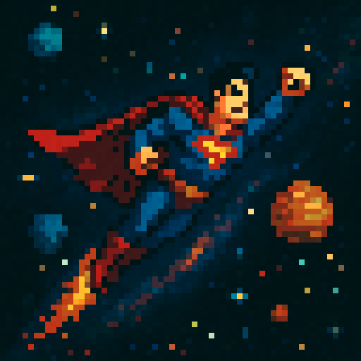 flying through the galaxy super hero