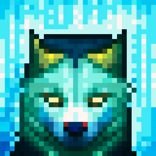 wolf avatar, portrait, glowing eyes