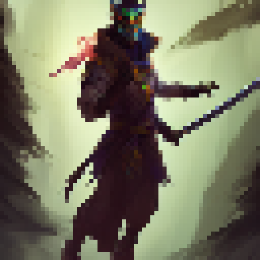 Ninja warrior, leaping through a mystical forest, wields a glowing katana against shadowy demon enemies in a dynamic fantasy RPG style concept art.