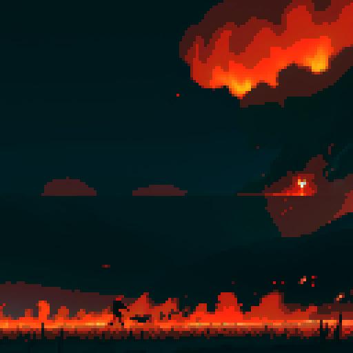 war background, battlefield, warfare, dark, red, orange, black, destroyed town