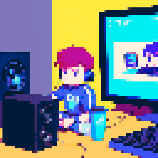 Friends sitting in a room together, all of them wearing street wear, one boy playing on his phone, another boy playing video games, and the final boy sitting in front of a computer. the computer he uses has musical equipment surrounding it and large speakers to playback sound