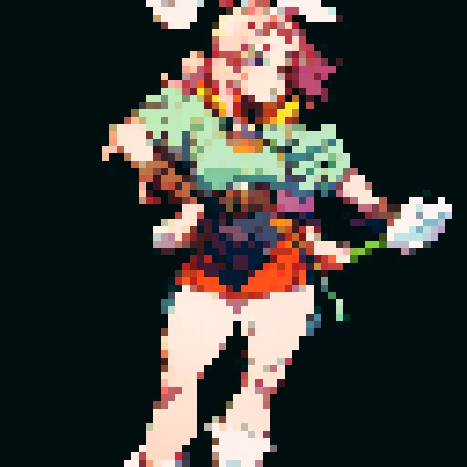 A character sprite in the style of RPG Maker MV of a rabbit furry