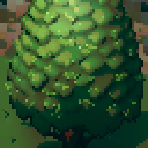 simple, pixelated, tree with transparent background
