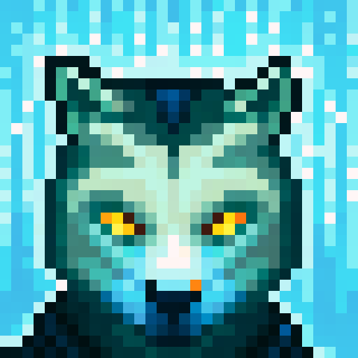 Wolf avatar,portrait, glowing eyes