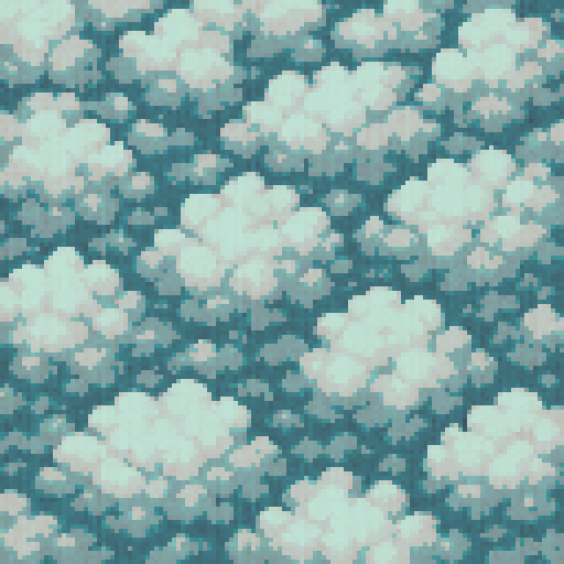 pixel art top down clouds, heavy clouds coverage