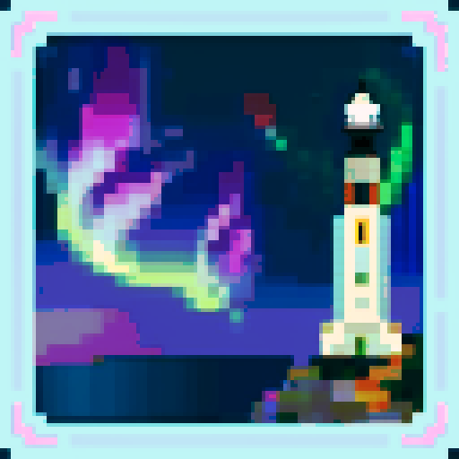lighthouse, sea, aurora