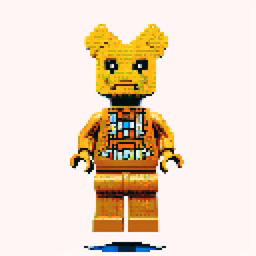 lego pixel, vibrant colors, blocky shapes, small plastic bricks, isometric perspective, retro video game, low resolution, 8-bit graphics, sharp edges, square grid, limited color palette, nostalgic feel, brick-built characters, iconic lego logo, digital recreation, detailed textures, crisp lines, simplified forms, nostalgic gaming vibes