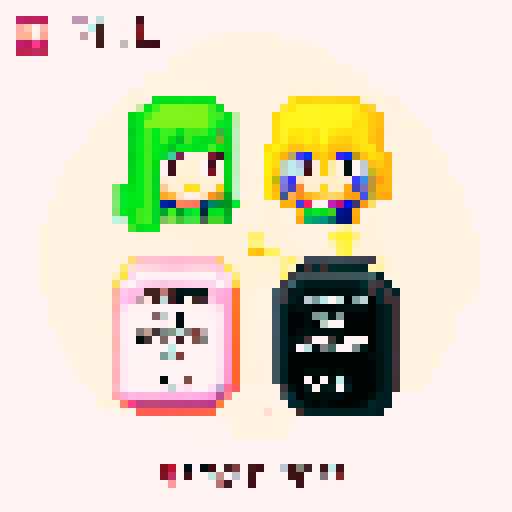 witchy text, "50% OFF", pixel art, sRGB