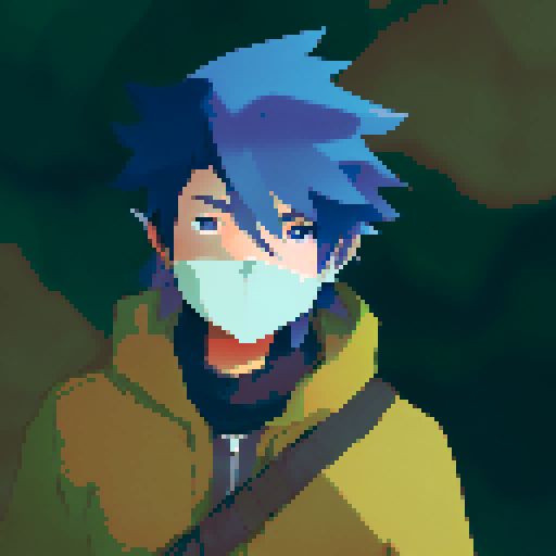 Hatake Kakashi with a black cat with yellow eyes on his shoulders in the himalayas