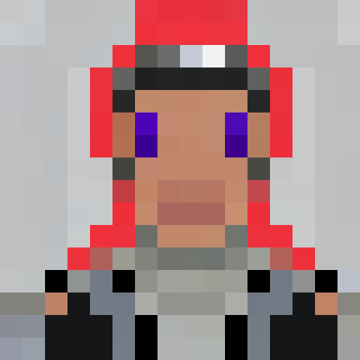 Zombie with tattered shirt and exposed ribcage, glowing red eyes, and jagged teeth, depicted in a game icon-style pixel art portrait with close-up framing