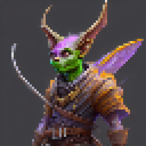 vibrant goblin archer, sprite, full body