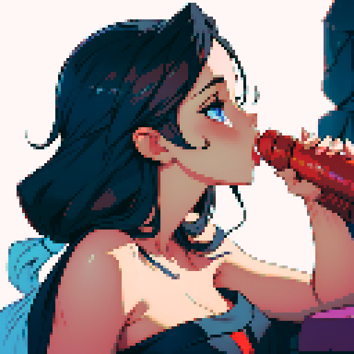 side angle of sexy naked woman giving blowjob
