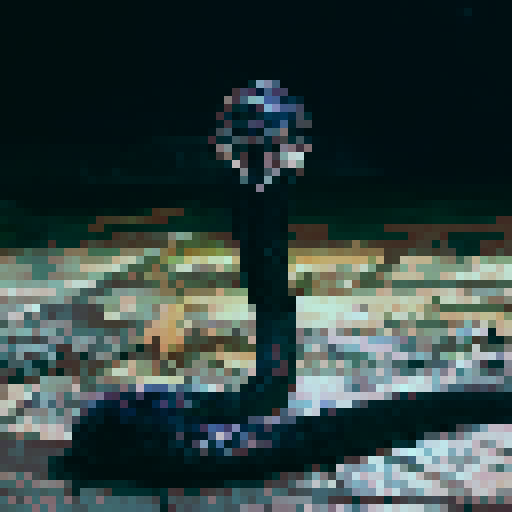 Cobra snake, night time, dark background