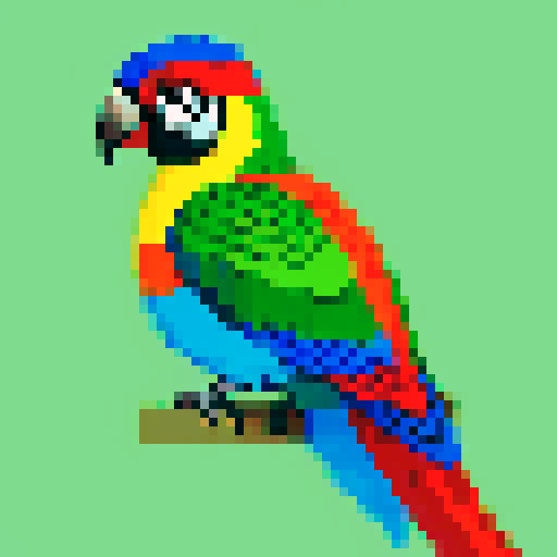 colorful birds with details like peacock or parrot