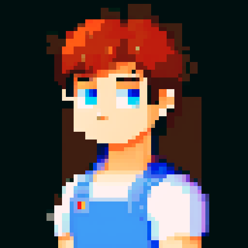 Young handsome boy; looks strong; pixel art