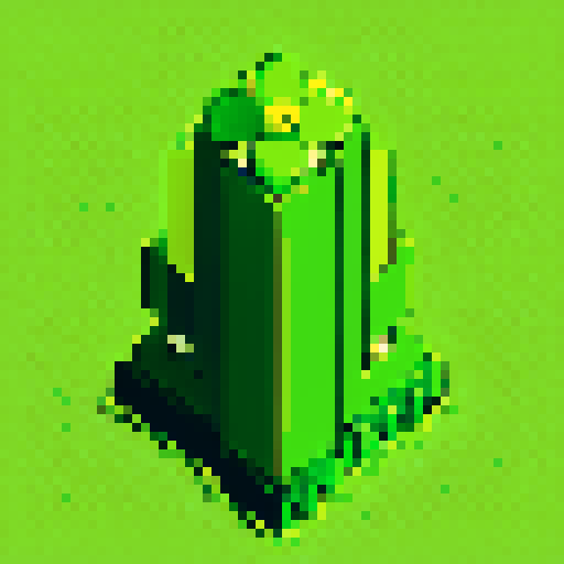 single blade of grass, vibrant green, sharp edges, intricate details, low resolution, retro aesthetic, limited color palette, 8-bit style