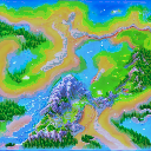 make a world map simular to super mario with a mountin in the left connor and a island that is sorrunded by water in the middle with a castle at the right connor of the island with black chess peices sarounding the island and on top of it with a bridges to smaller islands and rocks in the water with the mountin having a trail going to the top of it and there being lightning and storm clouds around it with paths to go like super mario
