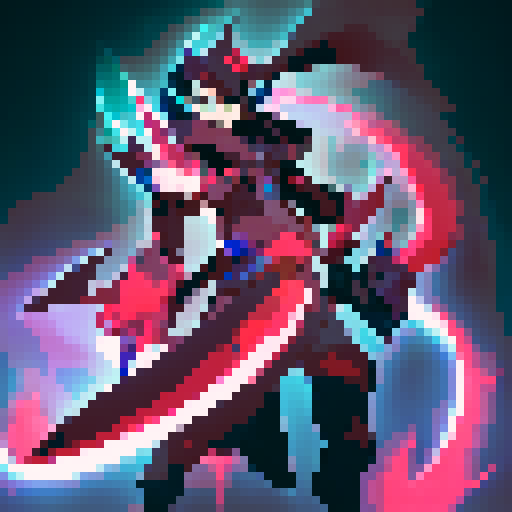 Kayn, the Shadow Reaper, emerging from a swirl of dark mist, wielding his scythe with glowing blue eyes and a fierce expression in an anime style