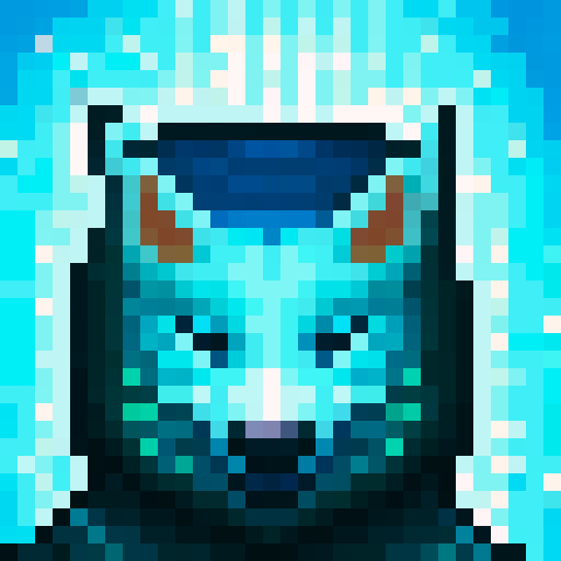 Wolf avatar, portrait, glowing eyes
