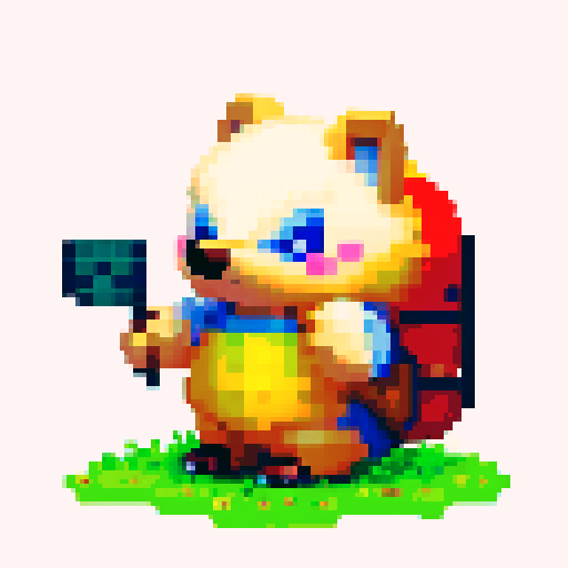 antropomorphic hedgehog with backpack