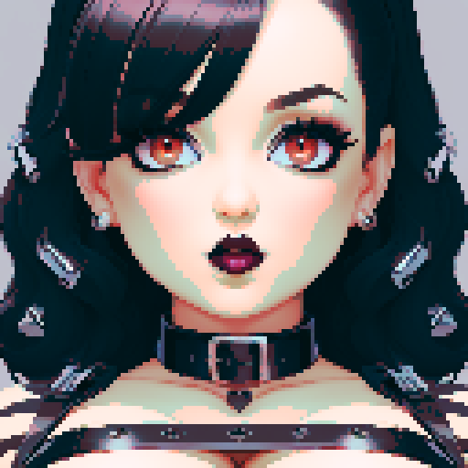 busty goth, nude curvy goth, cute goth woman, with black hair, nude breast, beauty photo, glamour shot, avatar portrait