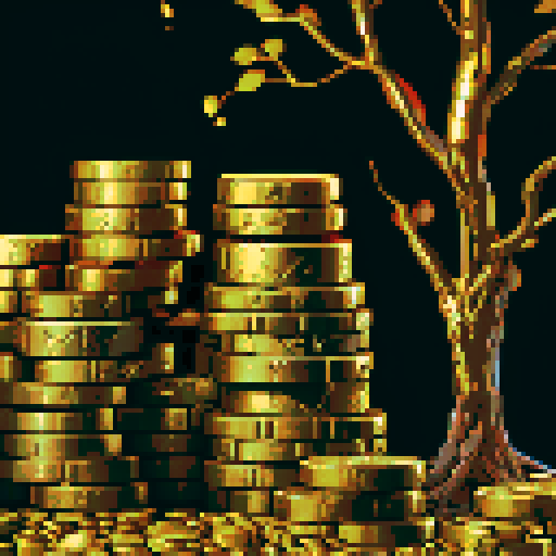 piles of gold coins, gold piled up high