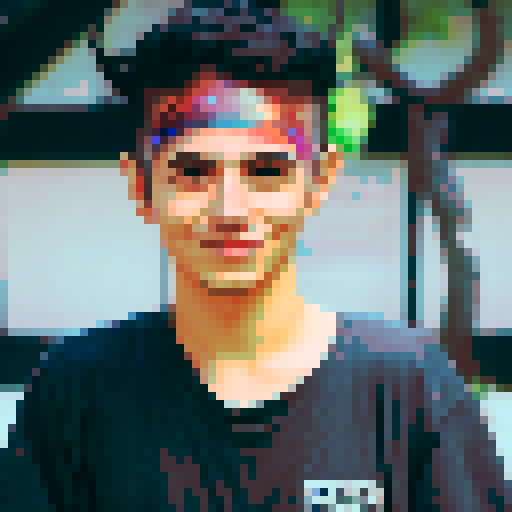 Messy-haired, bespectacled, and robed, a young wizard-in-training with a mischievous smile stands in a magical forest, wand at the ready, surrounded by fantastical creatures like unicorns and dragons, all in the style of Harry Potter but with a twist of RPG