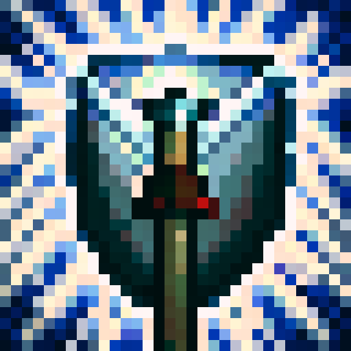 weapon icon, hand holding a sword, silver blade, black background, sword pointing diagonal