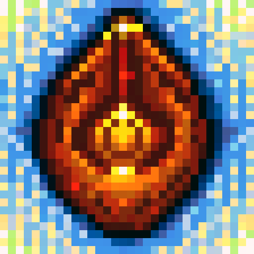 Diamond Shaped Fireball, Orange Flame, Lighter orange background, Flame tail