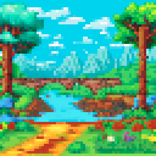 a beautiful countryside with a river and a water wheel, a horse and some children having a picnic