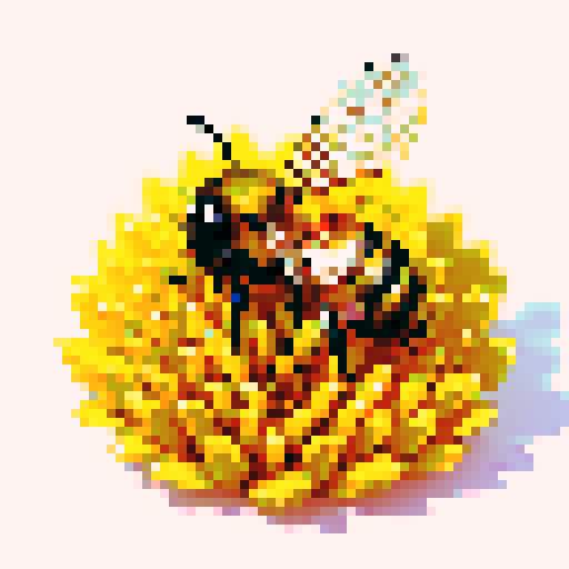 bee in flowers on honey comb with dripping golden honey