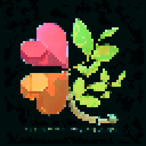 A pixel symbol displayed in a retro arcade game