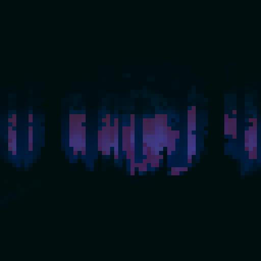 Towering trees with crooked branches, casting ominous shadows over a murky forest floor of dark green and black, rendered in vivid pixel art as a hauntingly beautiful sRGB landscape background
