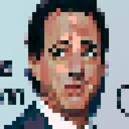 Jerry Seinfeld, iconic stand-up comedian, in a vibrant pixel art style with vivid sRGB colors